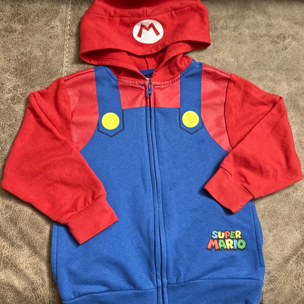 Nintendo Super Mario Kids Hoodie - Red and Blue